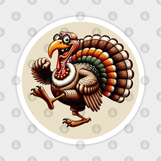 Old Turkey Funny Retro Bird for Thanksgiving Magnet by Tintedturtles